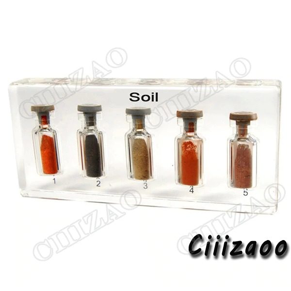 Soil Specimen paperweight Taxidermy Collection embedded In Clear Lucite Block Embedding Specimen