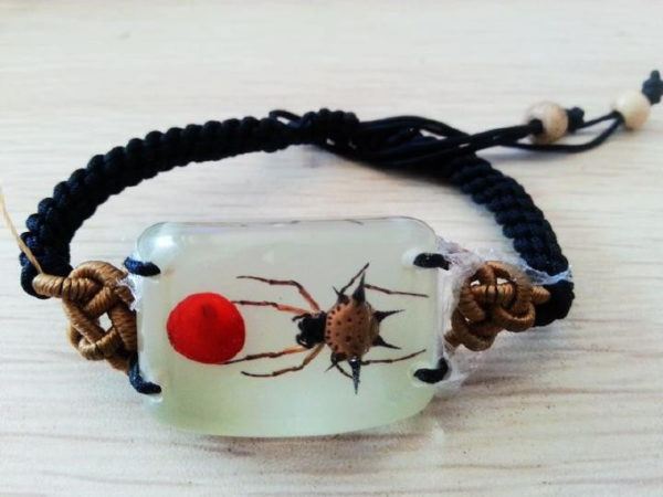 free shipping PAIR NEW REAL SPINY SPIDER GLOW BRACELET INSECT BANGLE TAXIDERMY Saint Valentine's GF LOVERS GIFT GL01